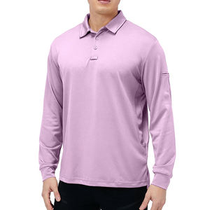 โลโก้แบบกำหนดเอง ผ้าฝ้าย 100% เสื้อเชิ้ตโปโลแขนยาวสำหรับผู้ชาย สวมใส่สบายทุกวัน - Product Image 4