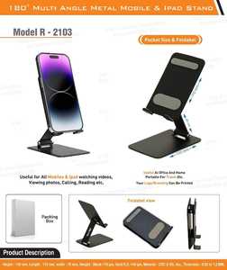 Support de téléphone de bureau réglable de qualité supérieure pour smartphone et tablette, utilisation au bureau et à domicile, support mobile en métal doré - Product Image 3