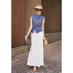 Women's Elegant White High Waist Mermaid <b>Maxi</b> Skirt Comfortable Office Casual Modern Fashion Style Spandex/Polyester MIREL - Product Image 3