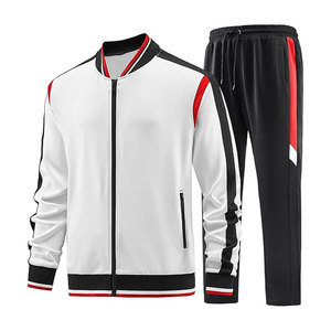 Chándal Negro para Hombre, Manga Larga, Cierre de Cremallera, Diseño Deportivo, Bloques de Color, Ropa de Otoño, Corte Regular, Bolsillos Laterales, Material de Poliéster - Product Image 4