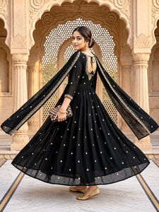 Festive Elegant Premium Silk Blend <b>Womens</b> Embroidered <b>Kurta</b> With Patiala Dupatta Ethnic Outfit Smooth premium silk blend <b>womens</b> - Product Image 4