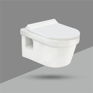 WC suspendu exclusif Eden en céramique sans bride, à chasse d'eau par gravité, avec siphon en P, allongé, pour salle de bain - Product Image 3