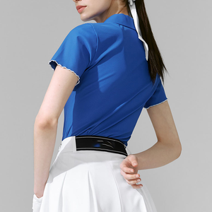 SOSH4 Women's Blue Short Sleeve Golf for Shirt <b>White</b> <b>Pleated</b> <b>Skirt</b> Breathable Polyester Athletic Outfit - Product Image 6