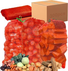 ถุงตาข่ายใส่หัวหอม ถุงเก็บผลไม้สดแบบมีเชือกผูก ใช้ซ้ำได้ สำหรับหัวหอม ผัก มันฝรั่ง ส้ม ปลาตัวเล็ก และฟืน - Product Image 6