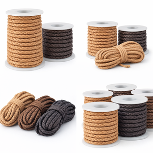 Genuine <b>Braided</b> Leather <b>Cord</b> Round Leather Lace for Jewelry Craft Bolo <b>Cord</b> DIY Accessories Bulk Supply - Product Image 1