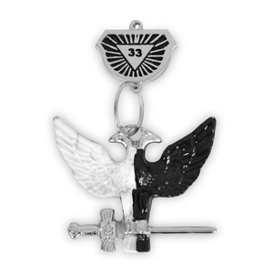 33rd Degree Scottish Rite <b>Silver</b> Collar Jewel Black White Eagle <b>Sword</b> Masonic Ceremonial Regalia Custom Option Available - Product Image 1