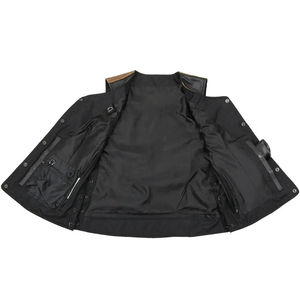 New Custom Made <b>Men</b> Utility <b>Vests</b> High Quality Fashion Wholesale Multi Pocket Leather Motorcycle <b>Vest</b> for Man Oem - Product Image 4