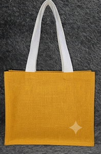 กระเป๋าหิ้วจากโรงงานโดยตรง ทำจากปอกระเจาธรรมชาติ ขนาด 14x16x5 นิ้ว เป็นมิตรกับสิ่งแวดล้อม ใช้ซ้ำได้ เหมาะสำหรับใส่ของช้อปปิ้ง กระเป๋าใส่ของชำแบบทอ พร้อมหูหิ้วที่ทนทาน - Product Image 2