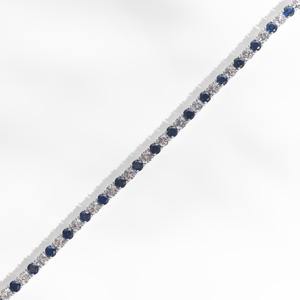 Bracelet tennis en moissanite bleue à couleurs alternées pour femmes, bijoux minimalistes en argent 925, prix de gros. - Product Image 1