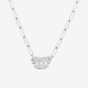 Collar de Cadena Tipo Clip con Diamante Cultivado en Laboratorio de Corte Radiante de 0.54ct, Oro Blanco de 14K, Certificado IGI, Joyería Preciosa Hecha a Mano - Product Image 1