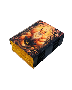 Nine-Tailed Fox Leather Grimoire Journal Handmade Fantasy <b>Notebook</b> Vintage <b>Book</b> of Shadows Embossed Writing Diary Gift - Product Image 4