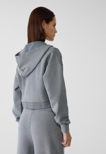 Venta al por mayor de ropa de mujer personalizada de alta calidad 100% algodón de lana en blanco Crop Top Terry sudadera recortada con capucha para mujer - Product Image 4