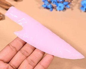 <b>Pink</b> Rose Quartz Arrowhead Home Decor Crystal Decorative Stone Sculpture Handmade Feng Shui <b>Healing</b> Energy Gift Display - Product Image 1