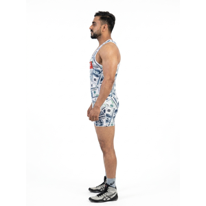 Combinaison de compression personnalisée pour homme, débardeur respirant dos nageur, design sublimé, étiquette OEM, combinaison de sport 82% polyester/18% élasthanne - Product Image 3