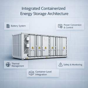 20ft 5MWh LiFePO4 Containerized Commercial Energy Storage <b>System</b> Hybrid Grid Liquid Cooling IP55 FM200 - Product Image 2