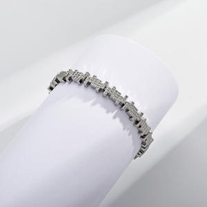 RAMDUT IMPEX Unisex 925 Silver Tennis Bracelet Brilliant Cut Moissanite Channel Setting Trendy Classic Wedding <b>Gift</b> 21cm - Product Image 2