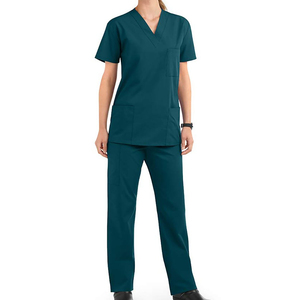 Canvas Medical Nurse <b>Doctor</b> OEM Wholesale Scrub Tops and Pants <b>Set</b> Quick Dry Breathable Unisex Hospital Scrubs Uniform - Product Image 1