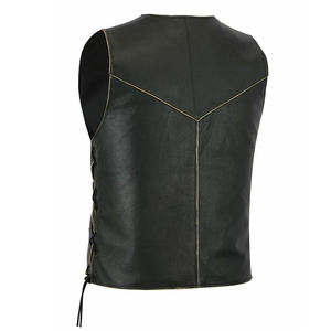 Men's Plus Size Leather Motorcycle Riding Vest-Waterproof Windproof Racing Safety Gear 2026 <b>Model</b> Made in Pakistan - Product Image 2