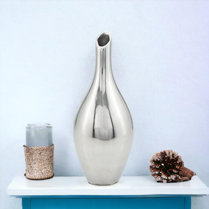 Vase à fleurs en aluminium léger fait main, design brillant durable pour plantes d'intérieur, jardin extérieur et décoration d'événements - Product Image 2