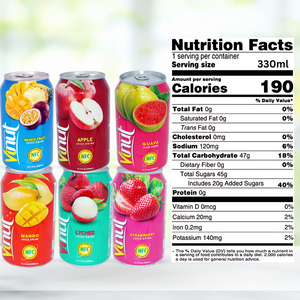 Bebida de jugo de lichi 330ml (11,1 FlOz) Fábrica de bebidas de Vietnam Precio mayorista sin azúcar Muestra gratis Etiqueta privada - Product Image 2