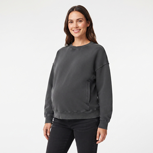 100% Cotton Fleece Breastfeeding Sweatshirts Ladies Crew Neck Nursing Maternity Sweatshirt Women Winter Breastfeeding Sweatshirt - Product Image 1