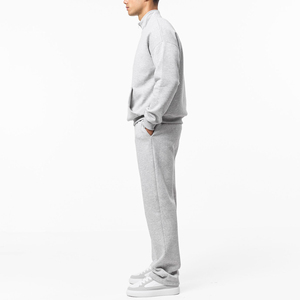 Nouvel ensemble de survêtement pour homme, style mode, décontracté et sportif, deux pièces, avec sweat à capuche à quart de zip et pantalon de survêtement, à rayures latérales, tricoté et imprimé en 3D - Product Image 5