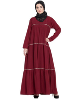 Dubai'de Eşleşen Başörtülü, Yeni İki Renkli, En Kaliteli Arap Kadınları İçin Thobe / Thawb Üstün Kaliteli Tesettür Elbisesi