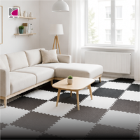 Tapetes de Espuma EVA Entrelazados, Modernos, Minimalistas, Duraderos, de Alta Densidad, en Blanco y Negro |   Tapetes de Rompecabezas para el Hogar |   Gimnasio de Ejercicios y Fitness