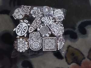 Bloques de Impresión Rectangulares de Madera Tallados a Mano, Mini Bloques para Henna, Textiles, Manualidades, Estampado Floral, Paisley, Decoración del Hogar - Product Image 5