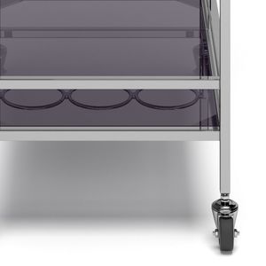 Carrello bar cromato Watts da 26 pollici, eleganti mobili bar con finitura cromata - Product Image 6