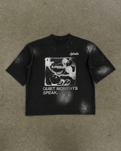 Camiseta Negra de Manga Corta para Hombre, Estilo Único y Personalizado, Diseño Urbano con Estampado, Cuello Redondo, Corte Regular, Algodón Jersey - Product Image 3