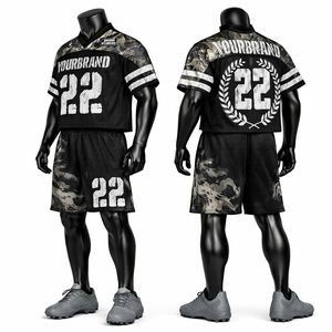 Low Price American Football Jersey and Shorts Set Breathable Sports Uniform Personalized Team Wear for Training Matches - Product Image 4