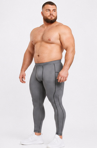 <b>Men's</b> Plus Size <b>Compression</b> Leggings Spandex/Polyester Breathable Quick Dry Elastic Waist Full Length <b>Tights</b> Gym Workout Pants - Product Image 3