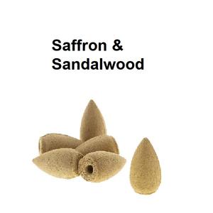 Conos de incienso de reflujo de azafrán y sándalo orgánico más vendidos hechos de madera al mejor precio en la India (blanco) - Product Image 1