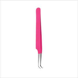 Pinzas Profesionales para Extensión de Pestañas, Curvadas, Color Rosa Bebé, con Punta de Diamante, Acero Inoxidable, Marca Privada, Punta de Fibra, Volumen, Logotipo Personalizado - Product Image 2