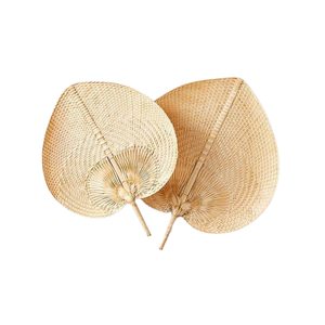 Éventail en paille naturelle, éventail en feuille de palmier, éventail en bambou du Vietnam pour se rafraîchir, les voyages et comme cadeau de festival - Product Image 1
