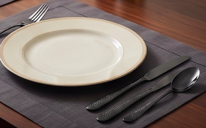Modern Matte <b>Cutlery</b> <b>Set</b> With <b>Black</b> Dot Engraved Handle For Modern Dining Wedding Party Restaurant And Elegant Table Setting - Product Image 4