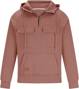 เสื้อกีฬามีฮู้ดผู้ชายแบบมีซิป, เสื้อวอร์มสีพื้นสวมใส่สบาย - Product Image 1