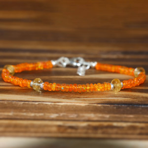 สร้อยข้อมือประดับลูกปัดซิทริน สร้อยข้อมือลูกปัดซิทรินทำมือ สร้อยข้อมือซิทรินปรับได้ เครื่องประดับคริสตัลซิทรินแท้ สง่างาม - Product Image 3