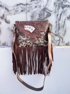 Sac fourre-tout à franges en cuir sculpté Offre Spéciale élégant sac à main en fourrure de vachette pour femmes à usage multiple - Product Image 5