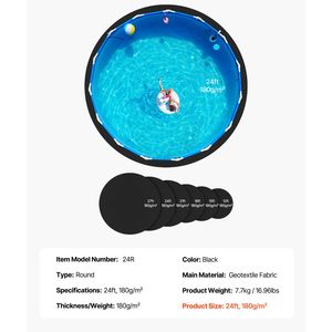 Tappetino per Piscina Rotonda Extra Spesso da 24 Piedi, Rivestimento Riciclato per Piscina Interrata, Previene Forature, per Uso Familiare - Product Image 4