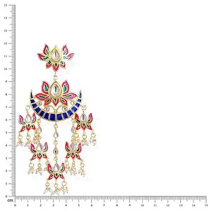 Pendientes Colgantes de Cristal con Imitación de Perlas, Diseño Geométrico Étnico, Chapados en Plata, para Mujer - Product Image 6