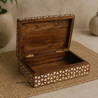 Boîte décorative en os incrusté, boîte cadeau en bois faite à la main, fournisseur en gros