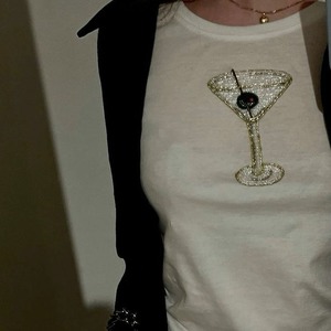 เสื้อกล้ามประดับลูกปัดสำหรับผู้หญิงเสื้อปักลายดอกไม้ - Product Image 5