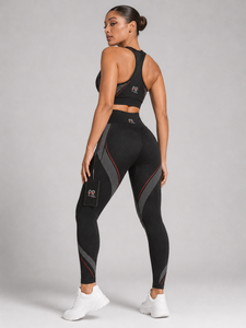 Ensemble de yoga pour femme de haute qualité avec logo personnalisé, écologique, taille haute, legging sans couture avec logo frontal, soutien-gorge, grandes tailles, service OEM tendance - Product Image 5