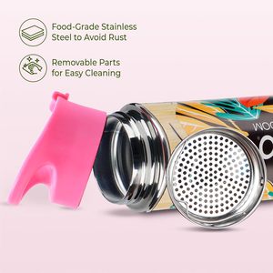 Eco-friendly metal water bottle Pink lid modern design flask 450ml travel water bottle Reusable <b>drinkware</b> <b>accessory</b> - Product Image 2