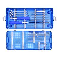 Kit d'instruments orthopédiques pour traumatismes, comprenant un tournevis à vis osseuses et un guide de perçage chirurgical, manuel, en acier inoxydable MOL, réutilisable