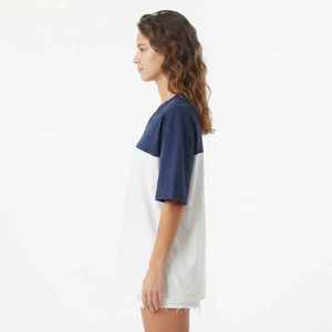 Camiseta Oversize de Mujer con Bloques de Color y Cuello en V, Manga Corta, Ajuste Holgado, Algodón Jersey Transpirable, Ideal para Primavera y Verano - Product Image 4