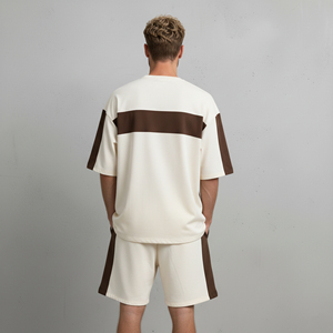 Conjunto de 2 Piezas para Hombre, Estilo Hip Hop, Oversize, 100% Algodón, 2 Tonos, con Logotipo Impreso en DTF Personalizado, Ropa Casual de Verano, Nueva Colección 2026 - Product Image 2