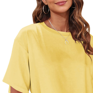 T-shirt court sans coutures pour femme, tissu compressif haute élasticité pour le sport et le fitness, respirant et anti-humidité, vêtements de sport. - Product Image 3